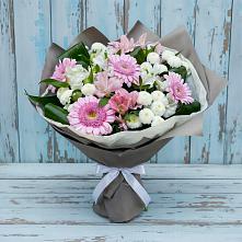 Букет цветов из:  Герберы, Альстромерии и Хризантемы в Родино