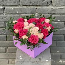 Цветочная композиция из Розы в коробке в Родино