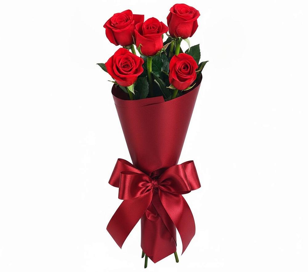 Букет 5 Красных роз Эдлесс Лав в Родино