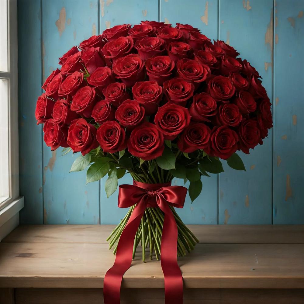 Букет Красные розы Блэк Меджик в Родино