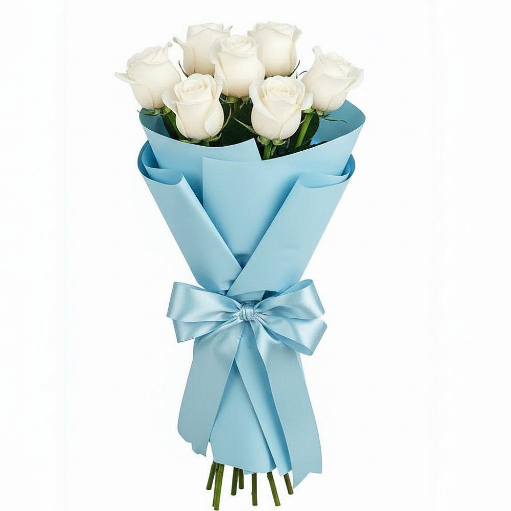 Букет 7 белых роз Проуд в Родино