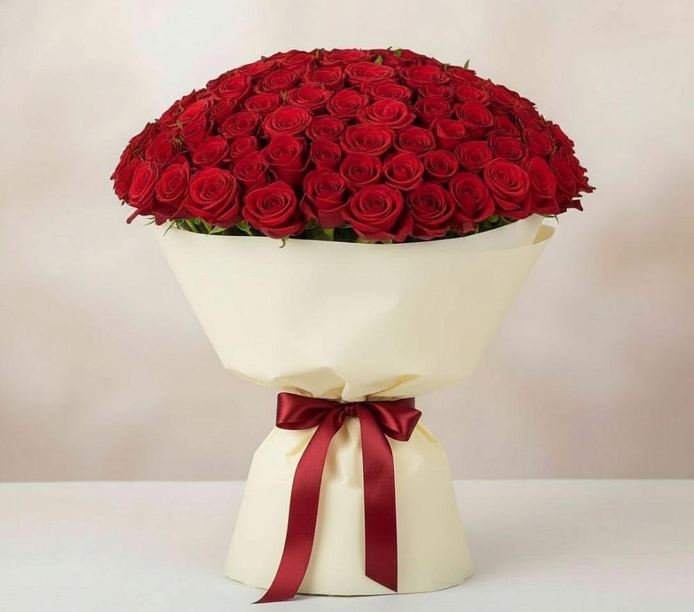 Букет 101 Красная роза Милано в Родино