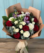 Букет цветов из:  Розы и Альстромерии #REPLACE_PRED# Родино