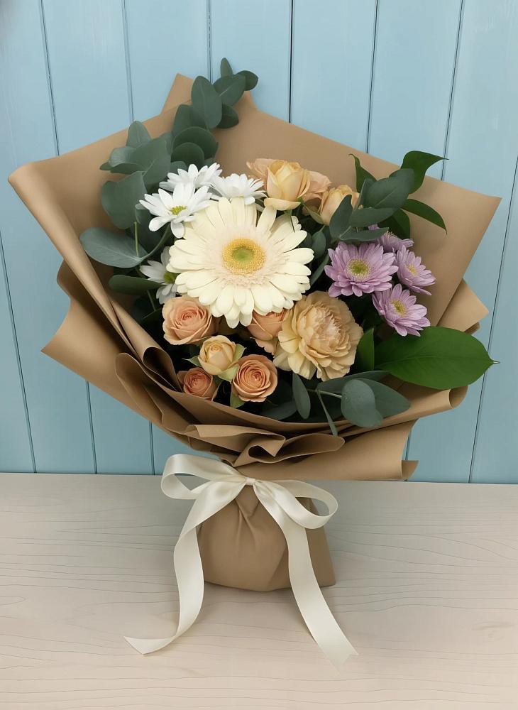Букет цветов из: Герберы и Хризантемы в Родино