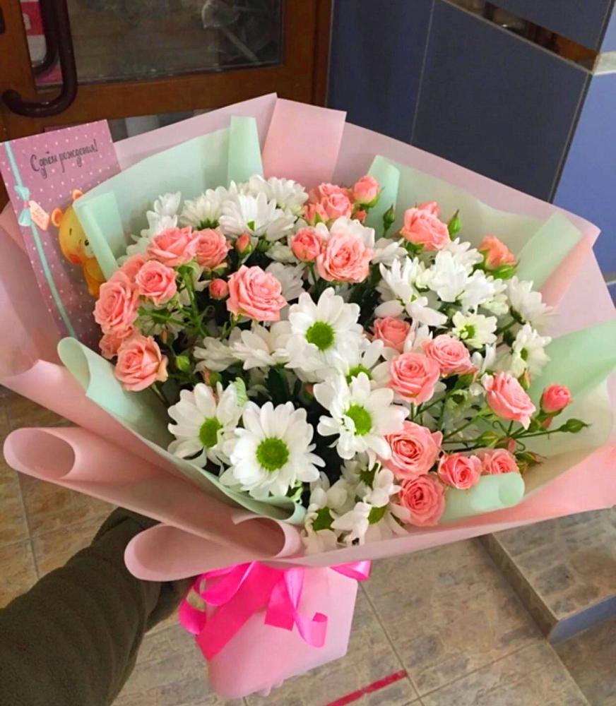 Букет цветов из: Розы и Хризантемы в Родино