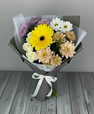 Букет цветов из:  Розы, Герберы и Хризантемы в Родино