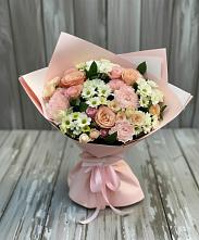 Букет цветов из:  Гвоздики, Розы и Хризантемы в Родино