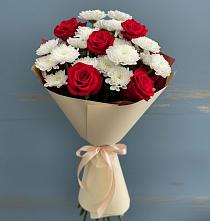 Букет цветов из:  Розы и Хризантемы #REPLACE_PRED# Родино