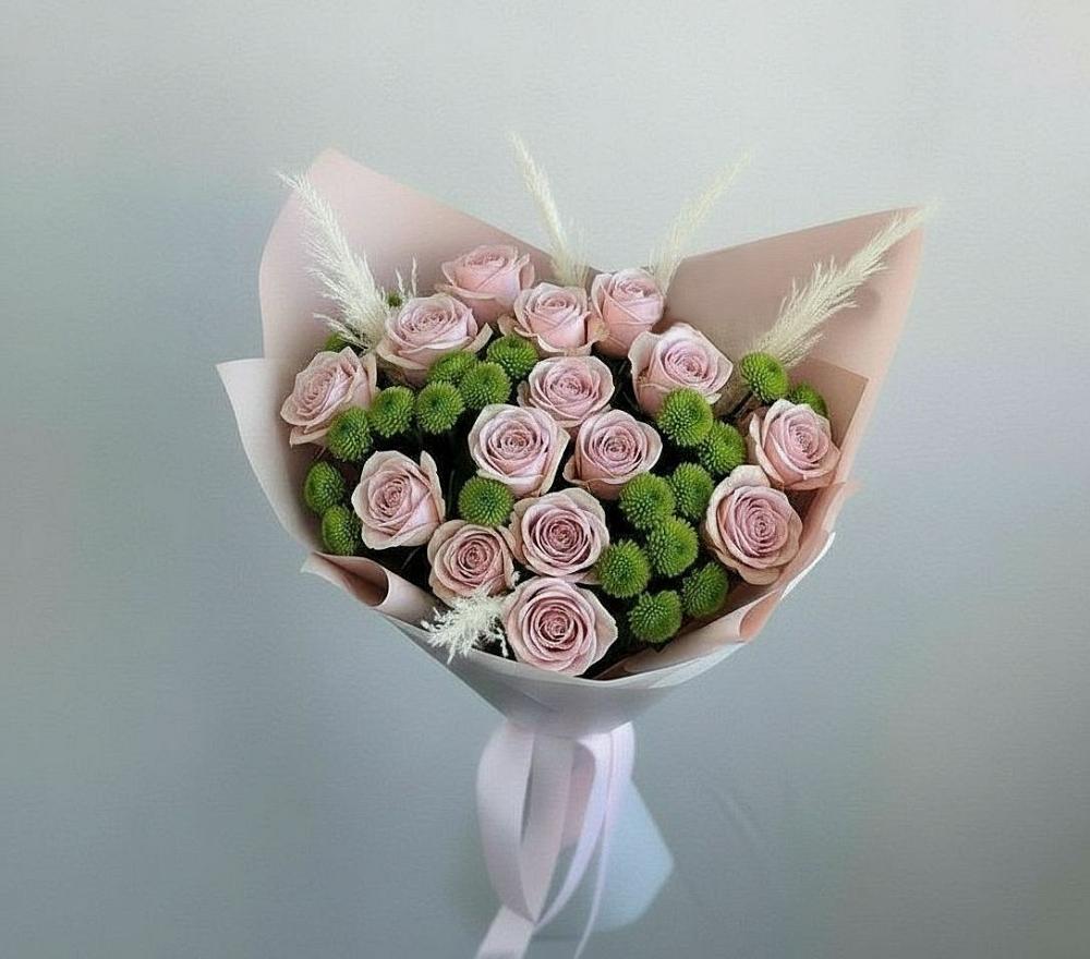 Букет цветов из: Розы и Хризантемы в Родино