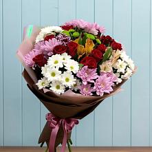 Букет цветов из:  Розы, Хризантемы и Альстромерии в Родино