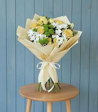 Букет цветов из:  Хризантемы и Розы #REPLACE_PRED# Родино