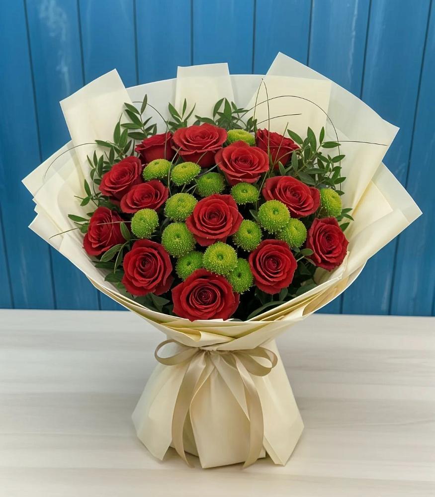 Букет цветов из: Розы и Хризантемы в Родино